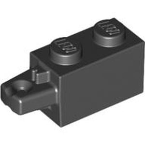 LEGO 30541 Hinge Brick 1 x 2 Locking with 1 Finger Horizontal End in Black - Authentic LEGO Part