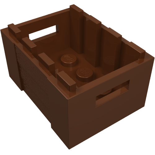 LEGO 30150 Container, Crate 3 x 4 x 1 2/3 with Handholds in Reddish Brown - Authentic LEGO Part