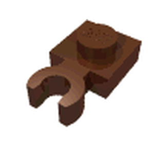 LEGO 4085d Plate, Modified 1 x 1 with Open O Clip Thick (Vertical Grip) in Reddish Brown - Authentic LEGO Part