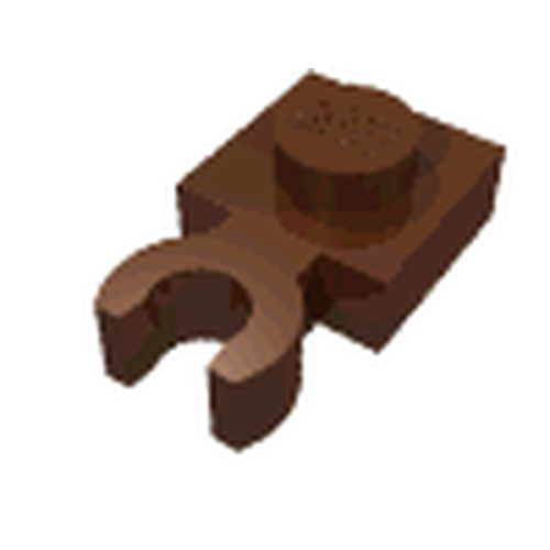 LEGO 4085d Plate, Modified 1 x 1 with Open O Clip Thick (Vertical Grip) in Reddish Brown - Authentic LEGO Part