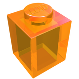 LEGO 3005 Brick 1 x 1 in Trans-Orange - Authentic LEGO Part