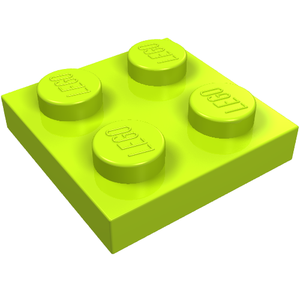 LEGO 3022 Plate 2 x 2 in Lime - Authentic LEGO Part