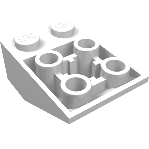 LEGO 3747b Slope, Inverted 33 3 x 2 with Flat Bottom Pin and Connections between Studs in White - Authentic LEGO Part