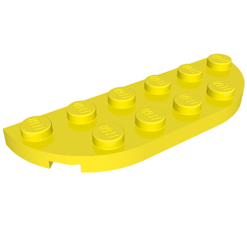 LEGO 18980 Plate, Round Corner 2 x 6 Double in Neon Yellow - Authentic LEGO Part