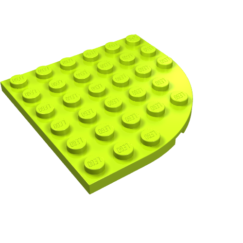 LEGO 6003 Plate, Round Corner 6 x 6 in Lime - Authentic LEGO Part