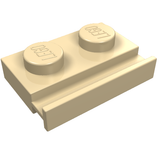 LEGO 32028 Plate, Modified 1 x 2 with Door Rail in Tan - Authentic LEGO Part
