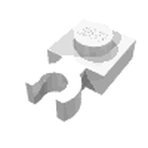 LEGO 4085d Plate, Modified 1 x 1 with Open O Clip Thick (Vertical Grip) in White - Authentic LEGO Part