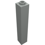 LEGO 2453a Brick 1 x 1 x 5 - Hollow Stud in Light Gray - Authentic LEGO Part