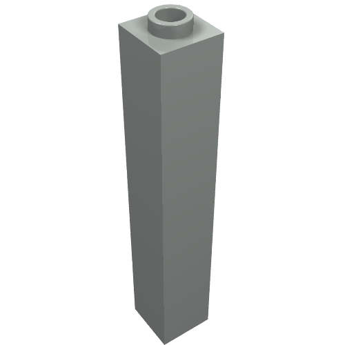 LEGO 2453a Brick 1 x 1 x 5 - Hollow Stud in Light Gray - Authentic LEGO Part
