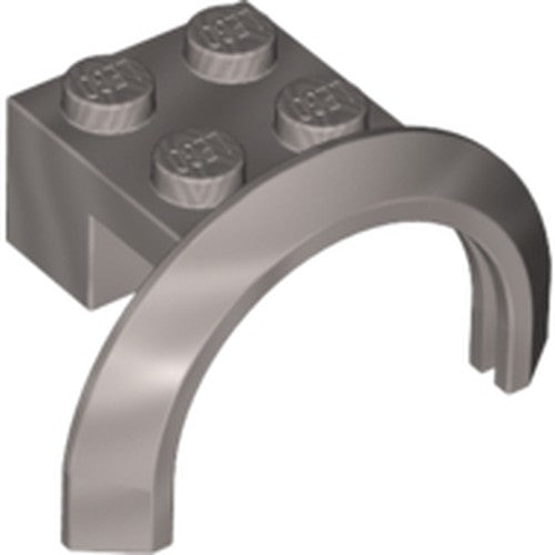 LEGO 50745 Vehicle, Mudguard 4 x 2 1/2 x 1 2/3 with Arch Round in Flat Silver - Authentic LEGO Part