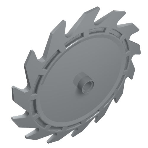 LEGO 61403 Technic Circular Saw Blade 9 x 9 with Pin Hole and Teeth in Same Direction - Main Product Image