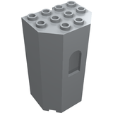 LEGO 30246 Panel 3 x 4 x 6 Turret Wall with Window in Light Bluish Gray - Authentic LEGO Part
