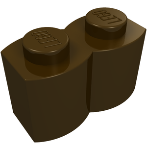 LEGO 30136 Brick, Modified 1 x 2 with Log Profile in Dark Brown - Authentic LEGO Part