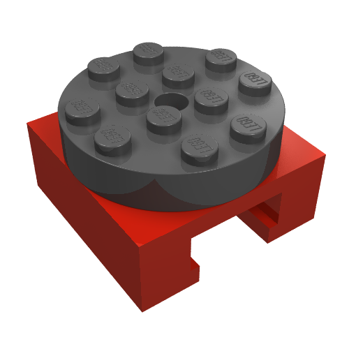 LEGO 30516c02 Turntable 4 x 4 Locking Grooved Base with Black Top (30516 / 30658) - Main Product Image