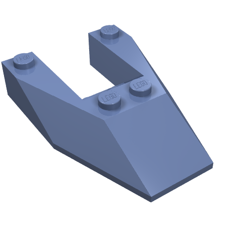LEGO 6153a Wedge 6 x 4 Cutout without Stud Notches in Sand Blue - Authentic LEGO Part