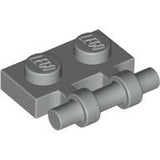 LEGO 2540 Plate, Modified 1 x 2 with Bar Handle on Side - Free Ends in Light Gray - Authentic LEGO Part
