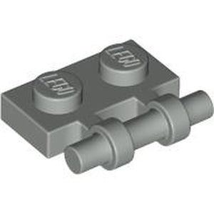 LEGO 2540 Plate, Modified 1 x 2 with Bar Handle on Side - Free Ends in Light Gray - Authentic LEGO Part
