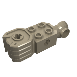 LEGO 47431 Technic, Brick Modified 2 x 2 with Axle Hole, Rotation Joint Ball Half Vertical, and Fist in Dark Tan - Authentic LEGO Part
