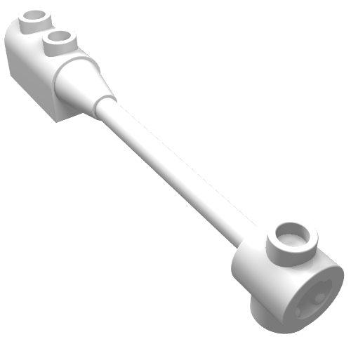 LEGO 30359b Bar 1 x 8 with Brick 1 x 2 Curved Top End (Axle Holder Inside Small End) in White - Authentic LEGO Part
