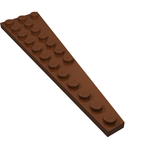 LEGO 47397 Wedge, Plate 12 x 3 Left in Reddish Brown - Authentic LEGO Part