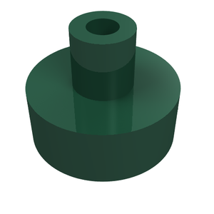 LEGO 20482 Tile, Round 1 x 1 with Bar and Pin Holder in Dark Green - Authentic LEGO Part