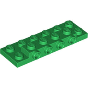 LEGO 87609 Plate, Modified 2 x 6 x 2/3 with 4 Studs on Side in Green - Authentic LEGO Part