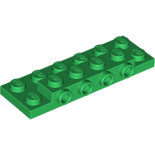 LEGO 87609 Plate, Modified 2 x 6 x 2/3 with 4 Studs on Side in Green - Authentic LEGO Part