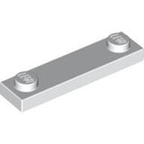 LEGO 92593 Plate, Modified 1 x 4 with 2 Studs without Groove in White - Authentic LEGO Part