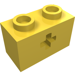 LEGO 32064a Technic, Brick 1 x 2 with Axle Hole and Inside Side Supports in Yellow - Authentic LEGO Part