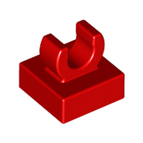 LEGO 15712 Tile, Modified 1 x 1 with Open O Clip in Red - Authentic LEGO Part