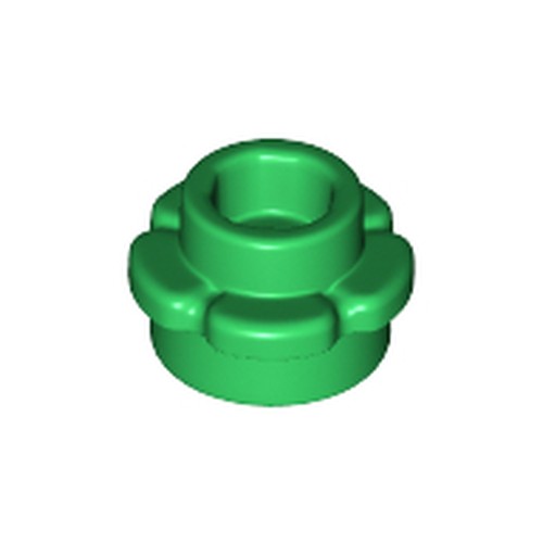 LEGO 24866 Plate, Round 1 x 1 with Flower Edge (5 Petals) in Green - Authentic LEGO Part