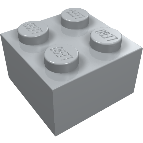 LEGO 3003 Brick 2 x 2 in Light Bluish Gray - Authentic LEGO Part