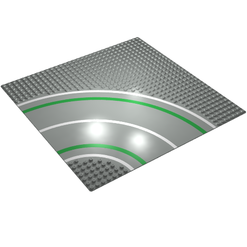 LEGO 2359p01 Baseplate, Road 32 x 32 7-Stud Curve with Road Pattern - Main Product Image