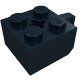 LEGO 30389b Hinge Brick 2 x 2 Locking with 1 Finger Vertical and Axle Hole in Black - Authentic LEGO Part
