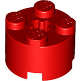 LEGO 3941 Brick, Round 2 x 2 with Axle Hole in Red - Authentic LEGO Part