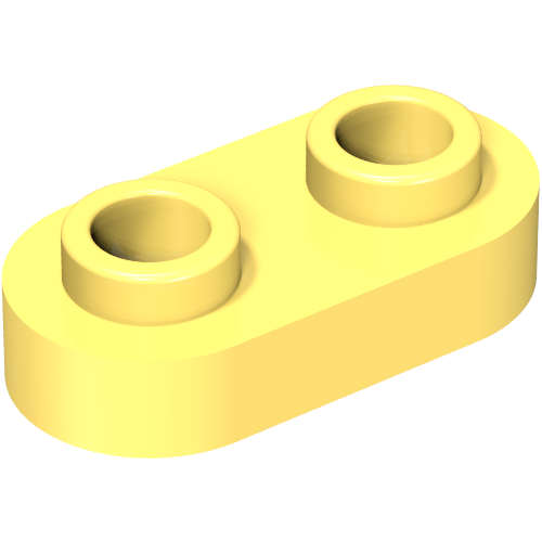 LEGO 35480 Plate, Round 1 x 2 with Open Studs in Bright Light Yellow - Authentic LEGO Part