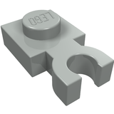 LEGO 4085c Plate, Modified 1 x 1 with U Clip Thick (Vertical Grip) in Light Gray - Authentic LEGO Part