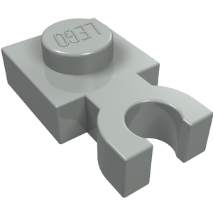 LEGO 4085c Plate, Modified 1 x 1 with U Clip Thick (Vertical Grip) in Light Gray - Authentic LEGO Part