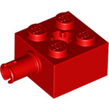 LEGO 6232 Brick, Modified 2 x 2 with Pin and Axle Hole in Red - Authentic LEGO Part