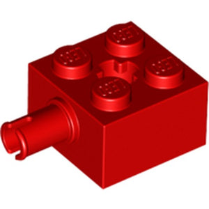 LEGO 6232 Brick, Modified 2 x 2 with Pin and Axle Hole in Red - Authentic LEGO Part