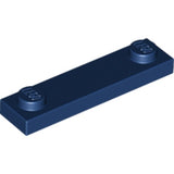 LEGO 92593 Plate, Modified 1 x 4 with 2 Studs without Groove in Dark Blue - Authentic LEGO Part