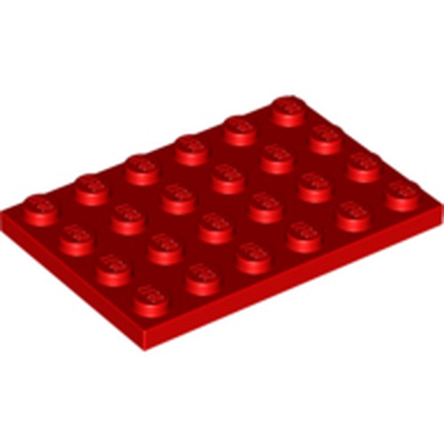 LEGO 3032 Plate 4 x 6 in Red - Authentic LEGO Part