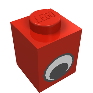 LEGO 3005pe1 Brick 1 x 1 with Black and  Eye without Pupil Pattern in Red - Authentic LEGO Part