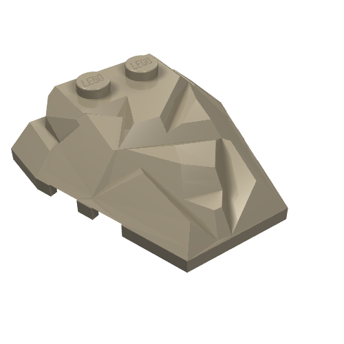 LEGO 64867 Wedge 4 x 4 Fractured Polygon Top in Dark Tan - Authentic LEGO Part