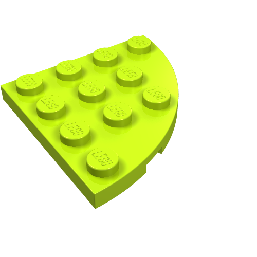 LEGO 30565 Plate, Round Corner 4 x 4 in Lime - Authentic LEGO Part
