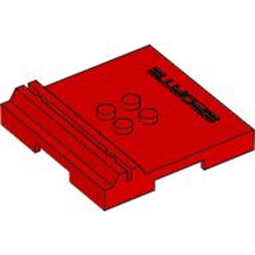 LEGO 45522 Tile, Modified 6 x 6 x 2/3 with 4 Studs and Debossed Sports Logo in Red - Authentic LEGO Part