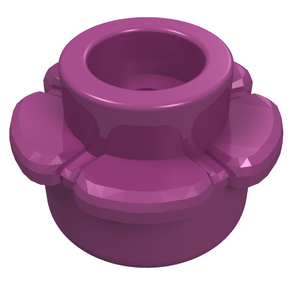 LEGO 24866 Plate, Round 1 x 1 with Flower Edge (5 Petals) in Magenta - Authentic LEGO Part