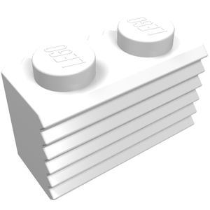 LEGO 2877 Brick, Modified 1 x 2 with Grille / Fluted Profile in White - Authentic LEGO Part