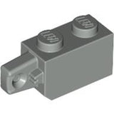 LEGO 30364 Hinge Brick 1 x 2 Locking with 1 Finger Vertical End in Light Gray - Authentic LEGO Part