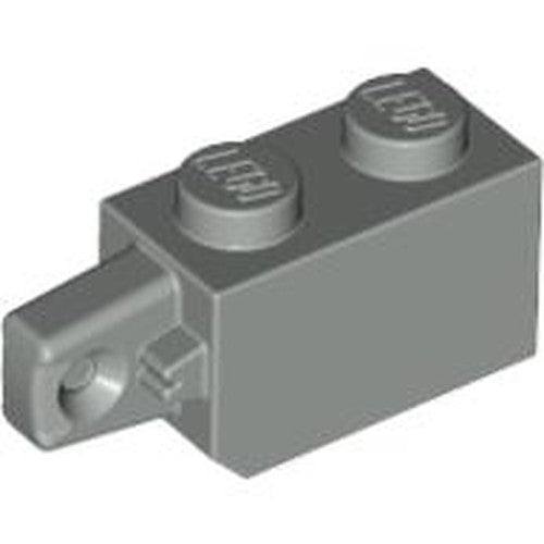 LEGO 30364 Hinge Brick 1 x 2 Locking with 1 Finger Vertical End in Light Gray - Authentic LEGO Part